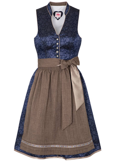 Dirndl Werny Midi Blau Braun