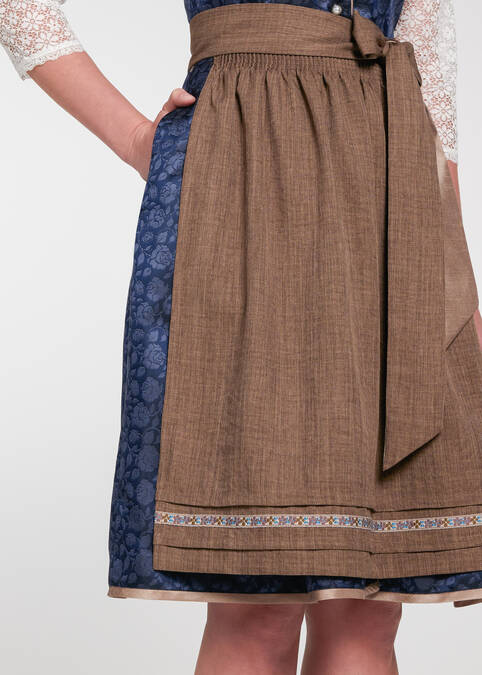 Dirndl Werny Midi Blau Braun