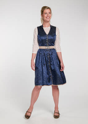 Dirndl Werny Midi Blau Braun