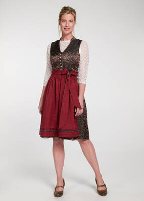 Dirndl Werny Midi Braun Rot