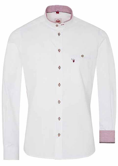 Trachtenhemd West Weiss/Rot